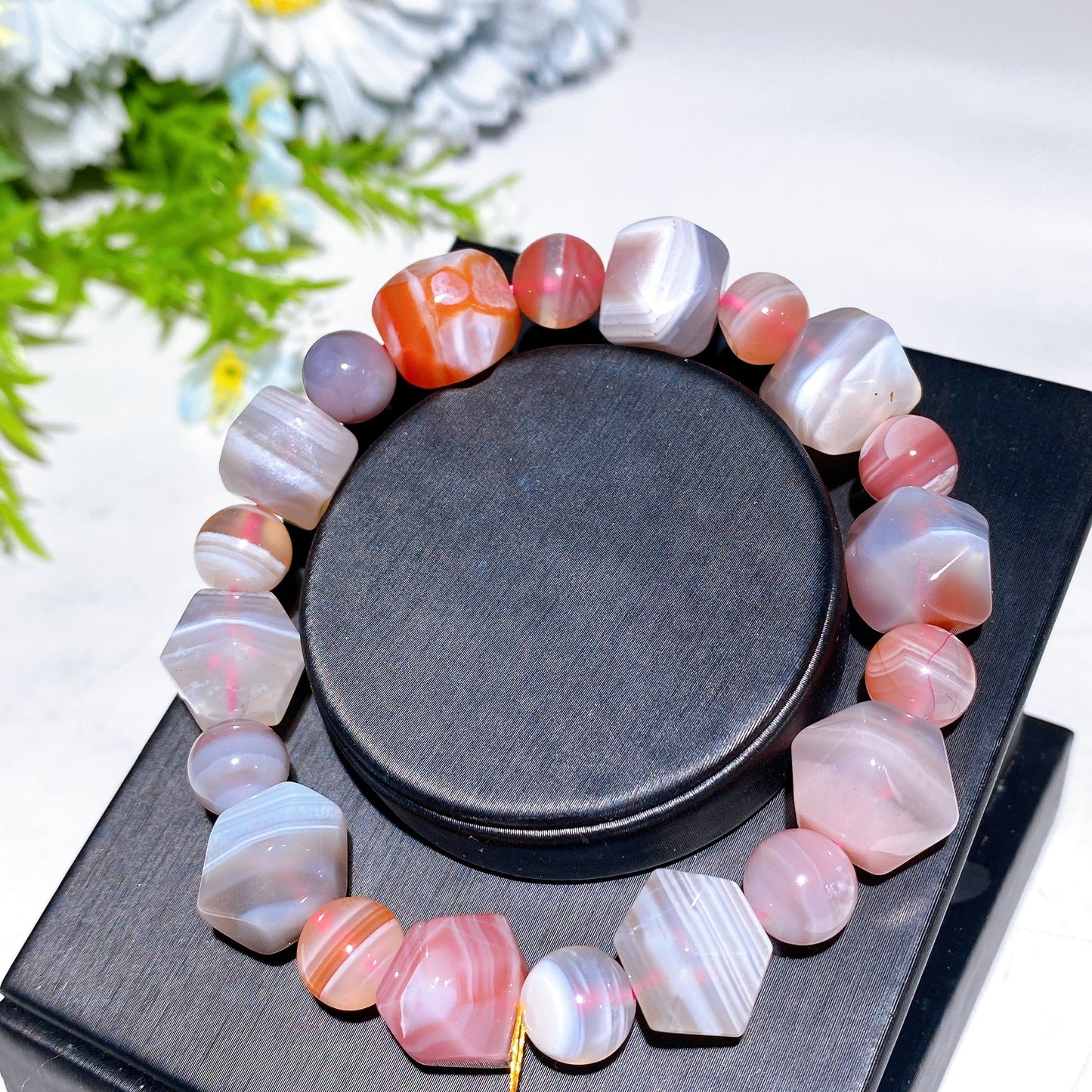 Faceted Polygon Natural Botswana Bracelet Crystal Healing Bulk Wholesale