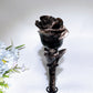 Silver Obsidian Skull Flower Carving with Stand Crystal Healing Bulk Wholesale