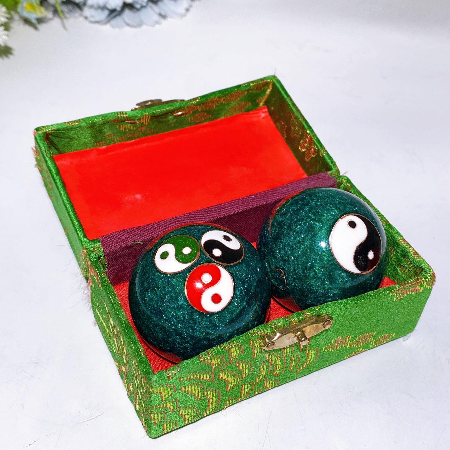 1.8" Metal Ringing Bagua Sphere Crystal Healing Bulk Wholesale