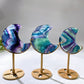Rainbow Fluorite Moon Carving with Stand Wholesale