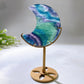 Rainbow Fluorite Moon Carving with Stand Wholesale