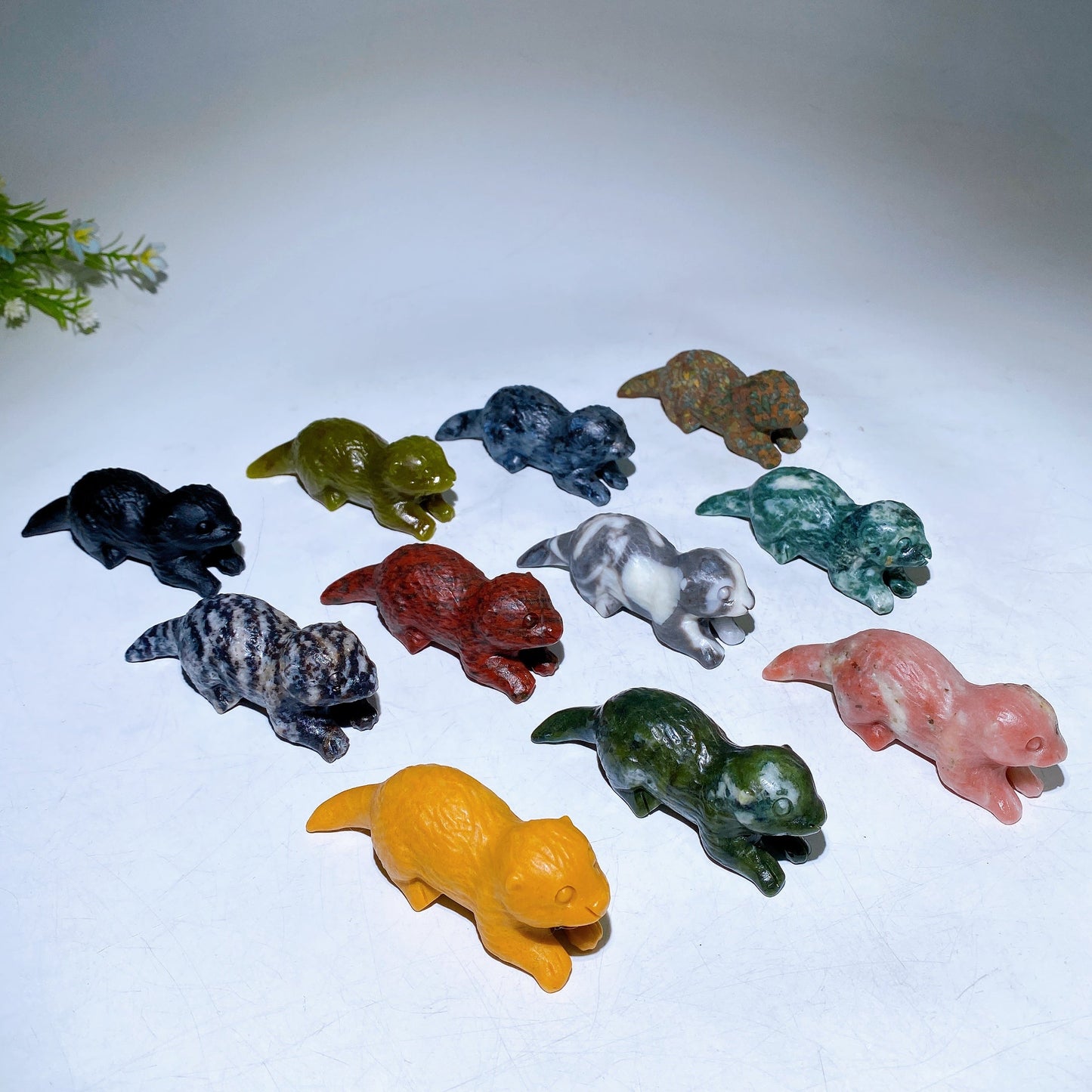 3.5" Natural Gemstone Crystal Beaver Carving  For Gift & Display Wholesale