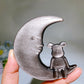 3.3" Silver Obsidian Moon Carving Crystal Healing Bulk Wholesale