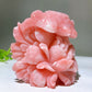 3.6" Unique Hand Carved Natural Pink Opal Bird Peony Free Form Wholesale