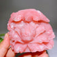 3.6" Unique Hand Carved Natural Pink Opal Bird Peony Free Form Wholesale