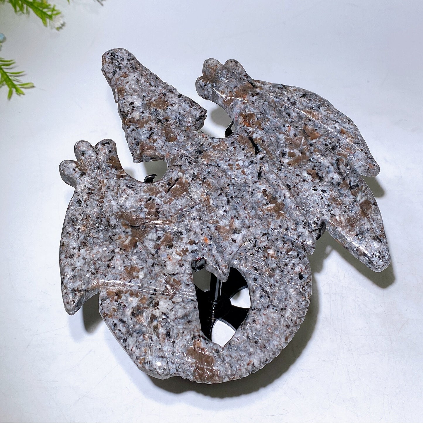 19cm Natural Agate Yooperlite Dragon Carving with Stand Wholesale