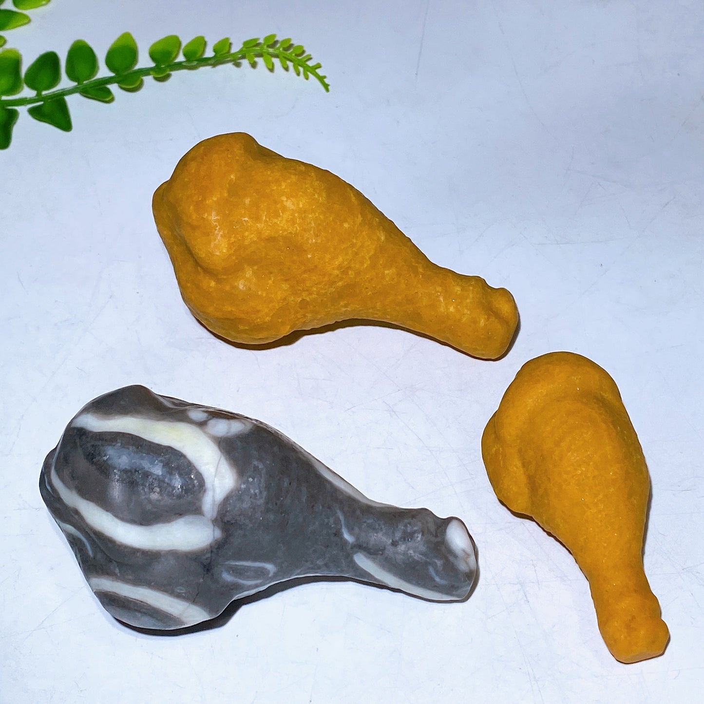 Natural Yellow Jade Shell Stone Chicken Leg Carving Wholesale