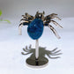 Natural Fluorite Blue Apatite Spider Carving with Fixed Metal Display Stand Wholesale