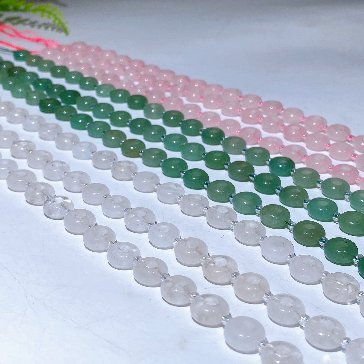 38cm Natural Crystal Drilled Donut Shape String Wholesale