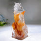 5.0" Unique Red Quartz Unicorn on Skull Carving Crystal Healing Bulk Wholesale