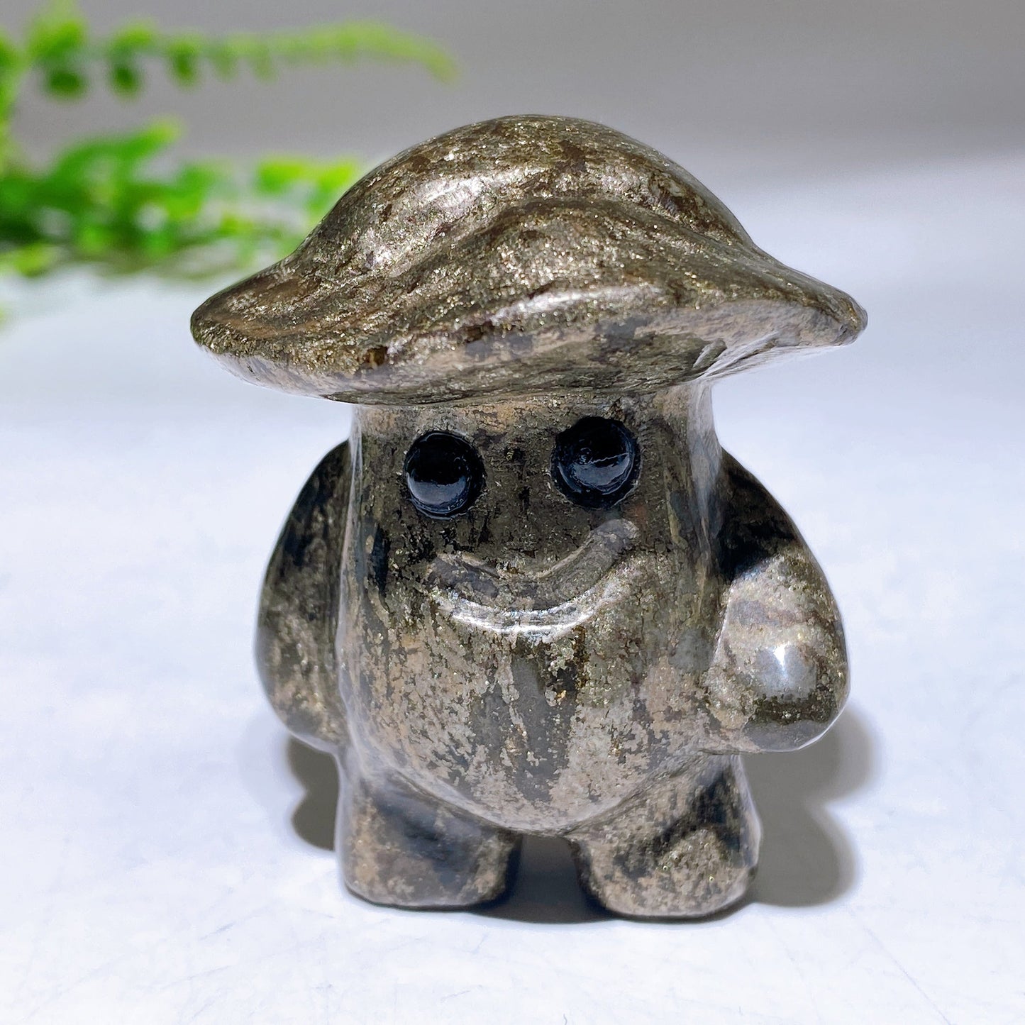 1.9" Mixed Crystal Mushroom Kid Carving Wholesale