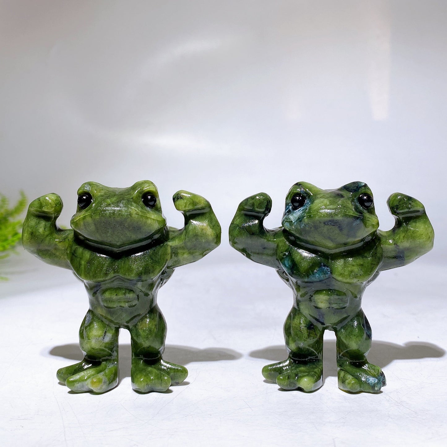 2.8" Natural Serpentine Musle Frog Carving Crystal Wholesale