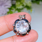 Cooper Silver Plated Faceted Clear Quartz Pendant