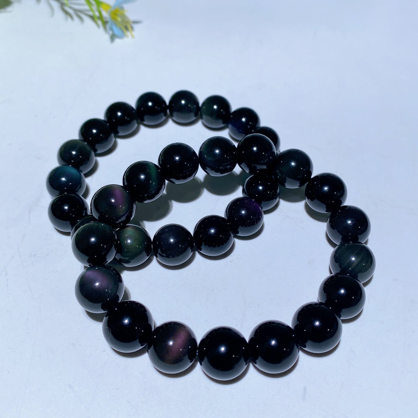 10mm 12mm Rainbow Obsidian Bracelet Crystal Healing Bulk Wholesale