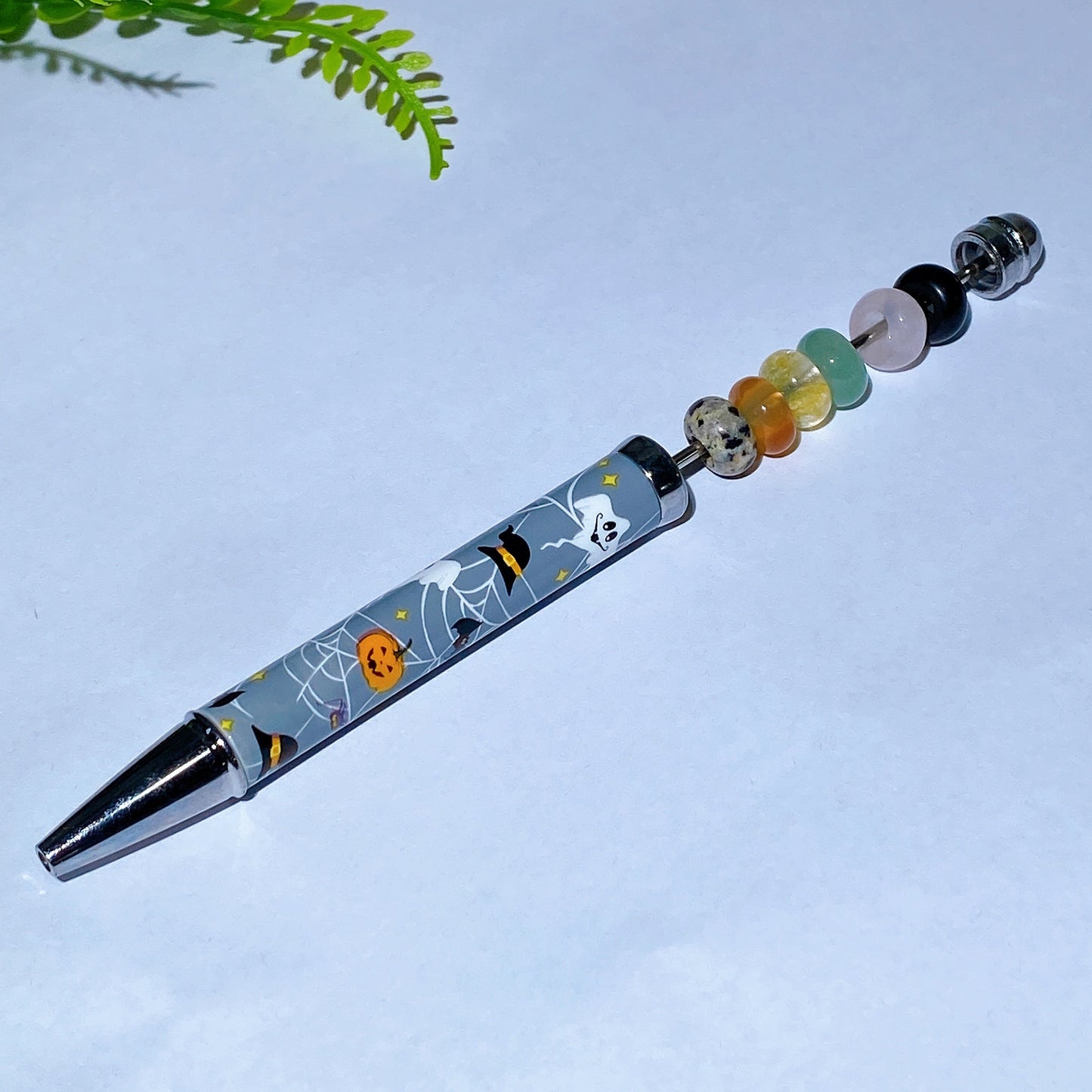 Twist Ballpoint Pen with Natural Crystal Beads for Halloween Christmas Wholesale