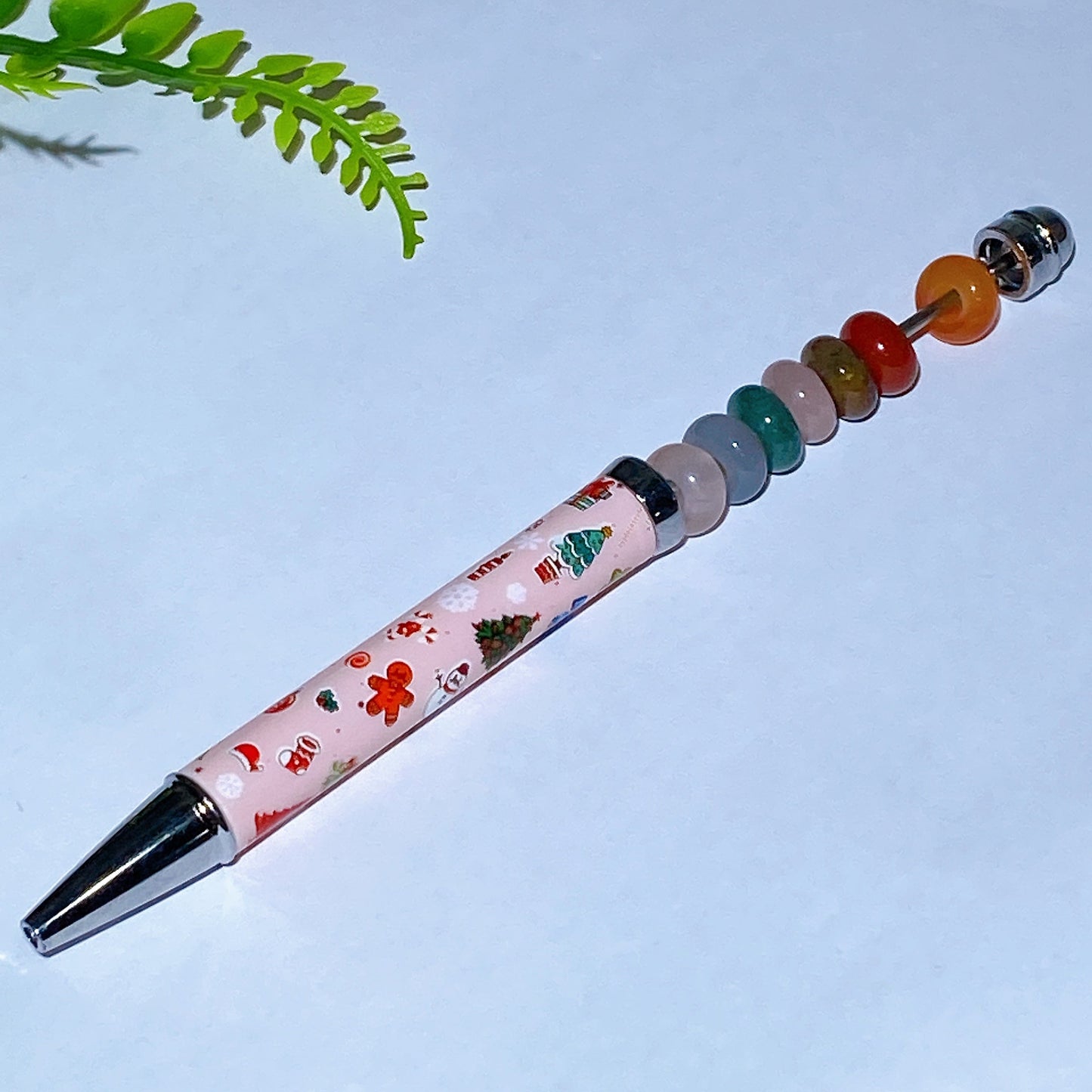 Twist Ballpoint Pen with Natural Crystal Beads for Halloween Christmas Wholesale