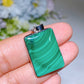 Cooper Silver Plated Malachite Rectangle Pendant Crystal Healing Bulk Wholesale