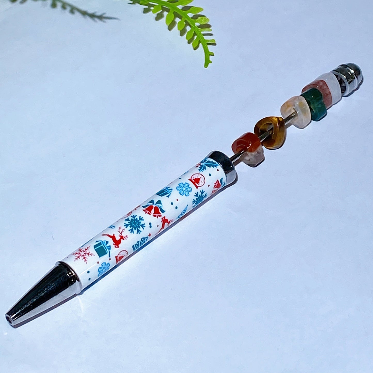 Twist Ballpoint Pen with Natural Crystal Beads for Halloween Christmas Wholesale
