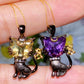 Amethyst Citrine S925 Cat Pendant Crystal Healing Bulk Wholesale