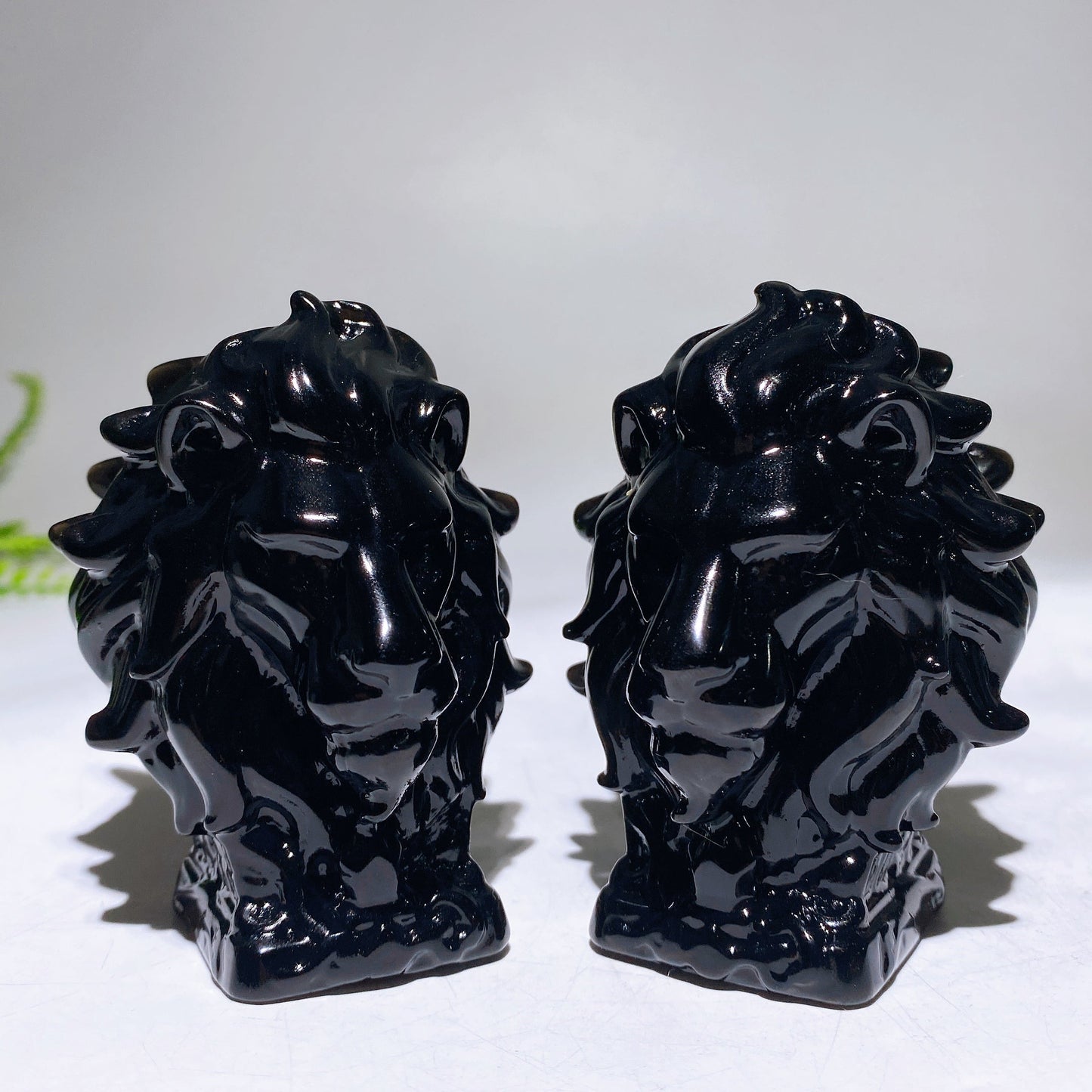 3.2" Natural Black Obsidian Lion Head Carving Wholesale
