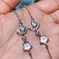 Cooper Silver Plated Rose Quartz Moon & Star Bracelet Crystal Healing Bulk Wholesale