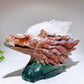 30cm Large Unique Ocean Jasper Growing with Quartz Eagle Head Carving Crystal Healing Bulk Wholesale