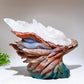 30cm Large Unique Ocean Jasper Growing with Quartz Eagle Head Carving Crystal Healing Bulk Wholesale