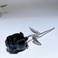 Crystal Rose Flower Carving with Silver Metal Steam Crystal Healing Bulk Wholesale