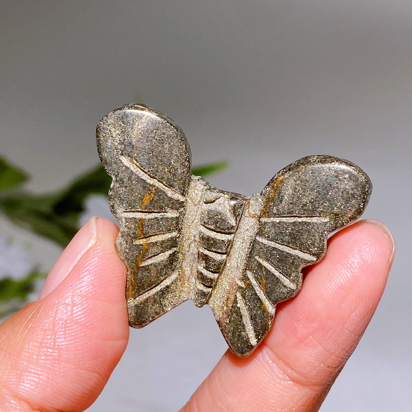 1.4"-1.7" Pyrite Butterfly Carving Crystal Healing Bulk Wholesale
