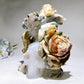 21cm Large Unique Agate Quartz Skull Grow with Ocean Jasper Peony Carving Crystal Healing Bulk Wholesale