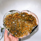 23cm Large Unique Citrine Cluster Calcite Heart Carving with Stand  Crystal Healing Bulk Wholesale