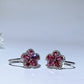 Cooper Silver Plated Garnet Flower Ring Crystal Healing Bulk Wholesale