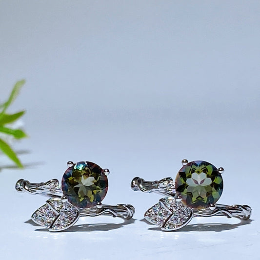 Cooper Silver Plated Multi Topaz Ring Crystal Healing Bulk Wholesale