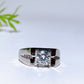 Cooper Silver Plated Moissanite Men Ring
