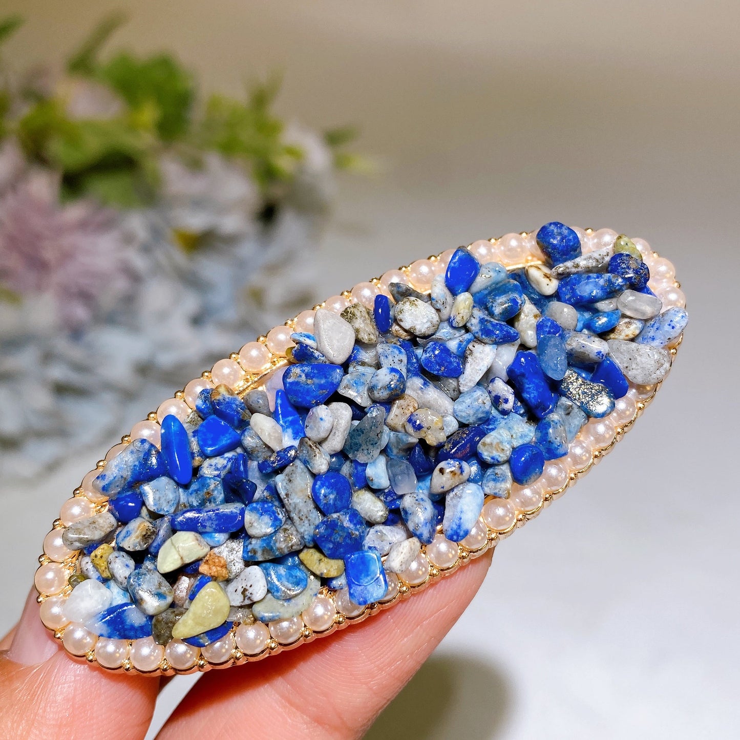 Crystal Chips Oval Heart Shape Hairpin Crystal Healing Bulk Wholesale