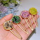 Crystal Chips Round Moon Star Heart Shape Hairpin Crystal Healing Bulk Wholesale