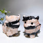 3.0" Pink Zebra Jasper Cattle Carving Crystal Healing Bulk Wholesale
