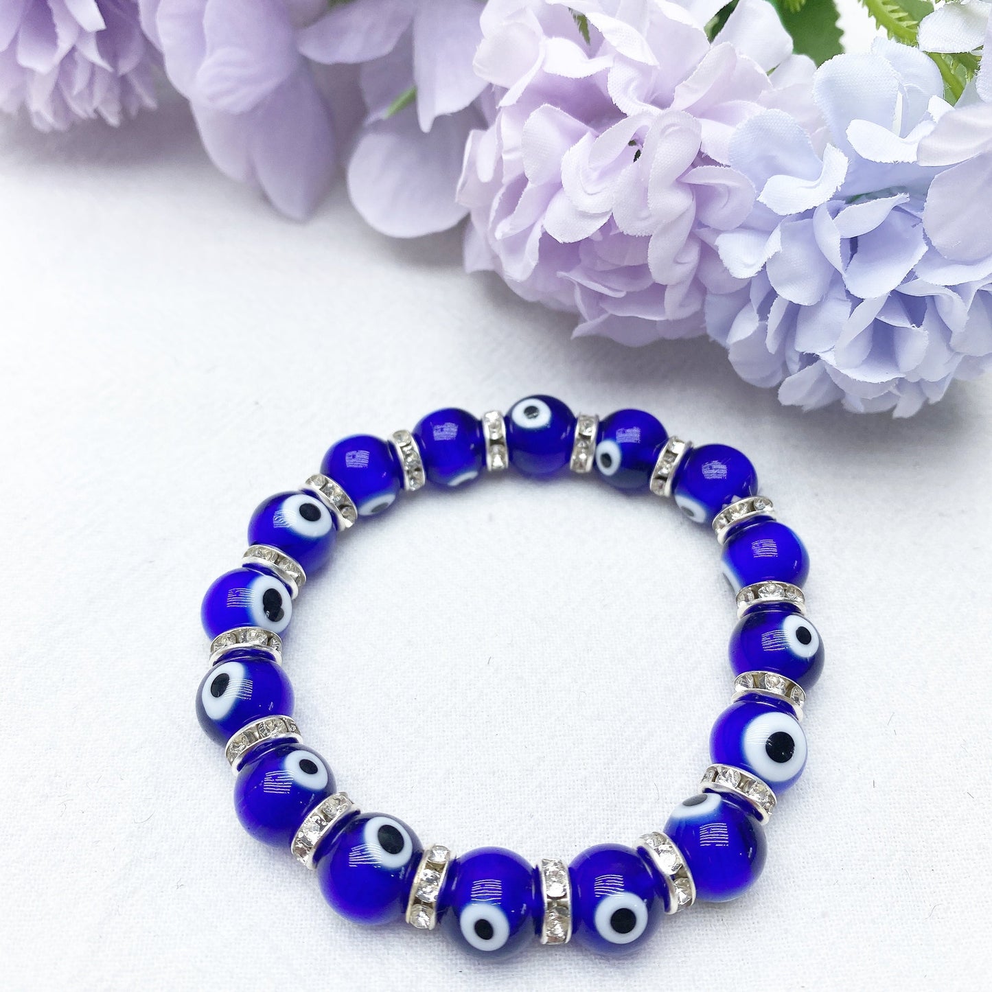 8-10mm Colored Crystal Evil Eye Bracelet Bulk Wholesale