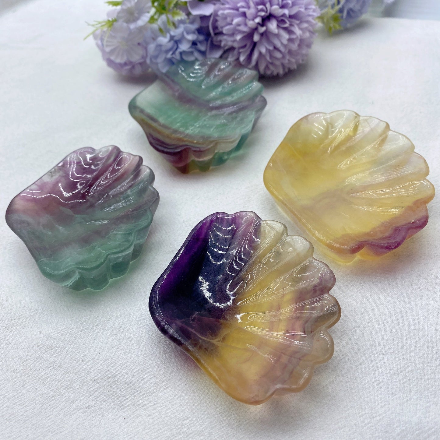 3.2"-3.6" Fluorite Shell Bowl Bulk Wholesale