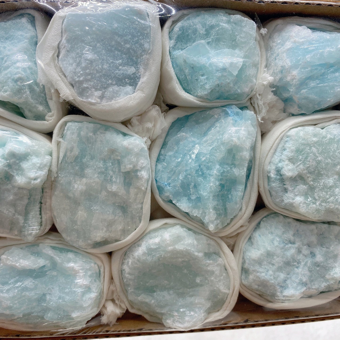 Blue Aragonite Raw Stone Collection Box Bulk Wholesale