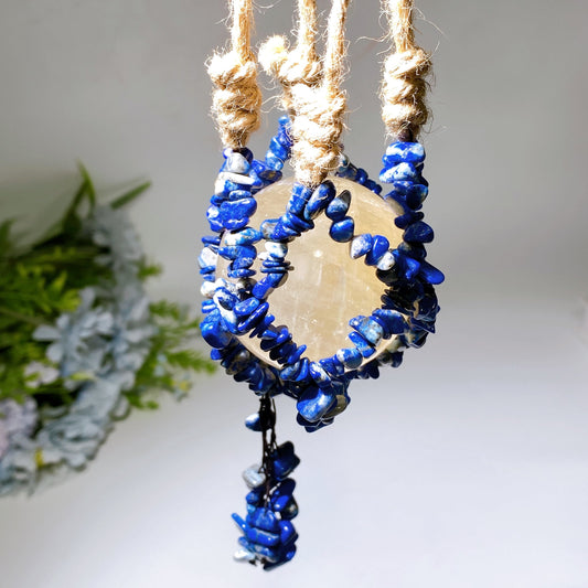 45cm Crystal Chips Web with Rope Hanging Ornament Crystal Healing Bulk Wholesale