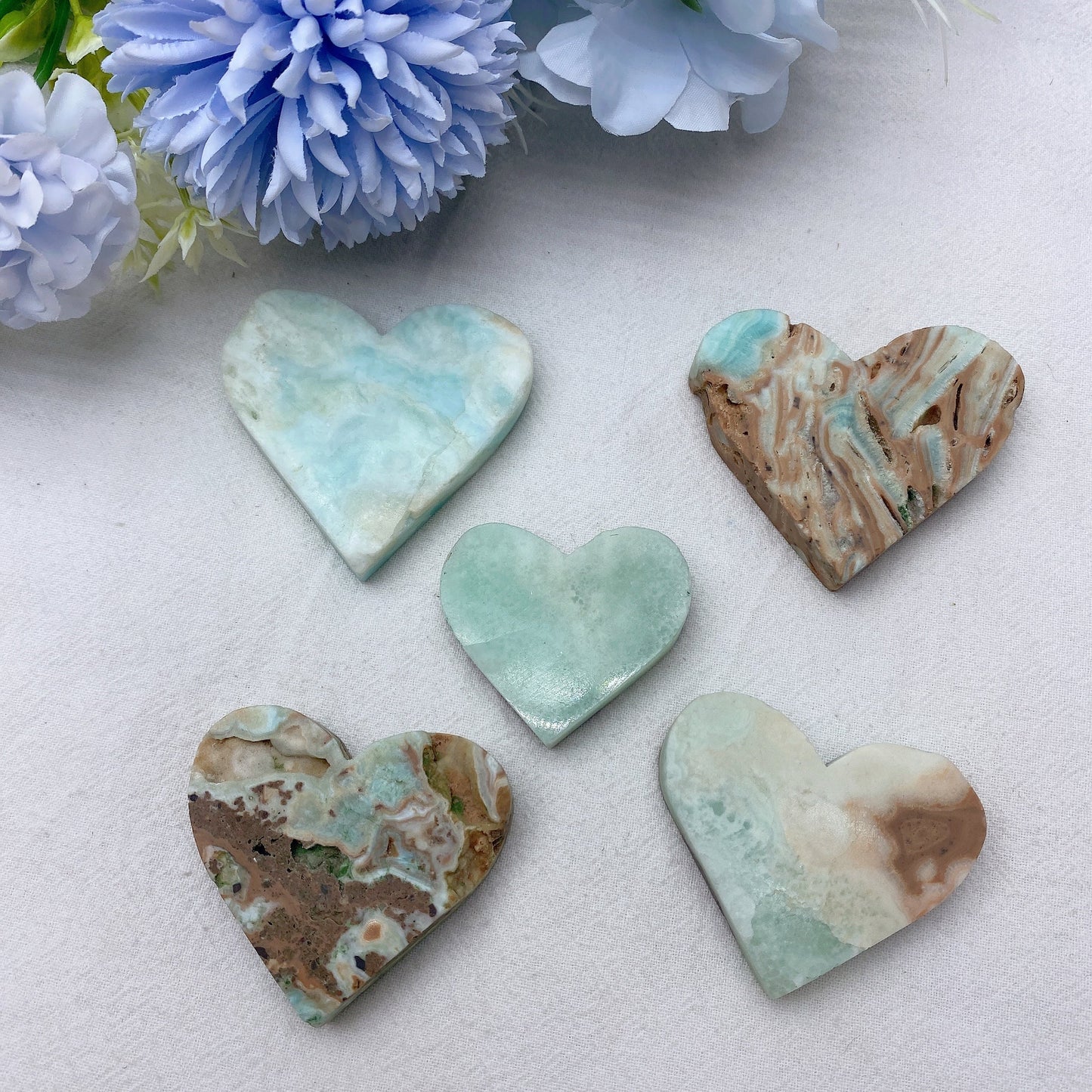 1.7"-2.0" Hemimorphite Heart Bulk Wholesale