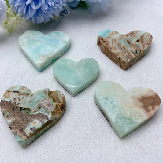 1.7"-2.0" Hemimorphite Heart Bulk Wholesale