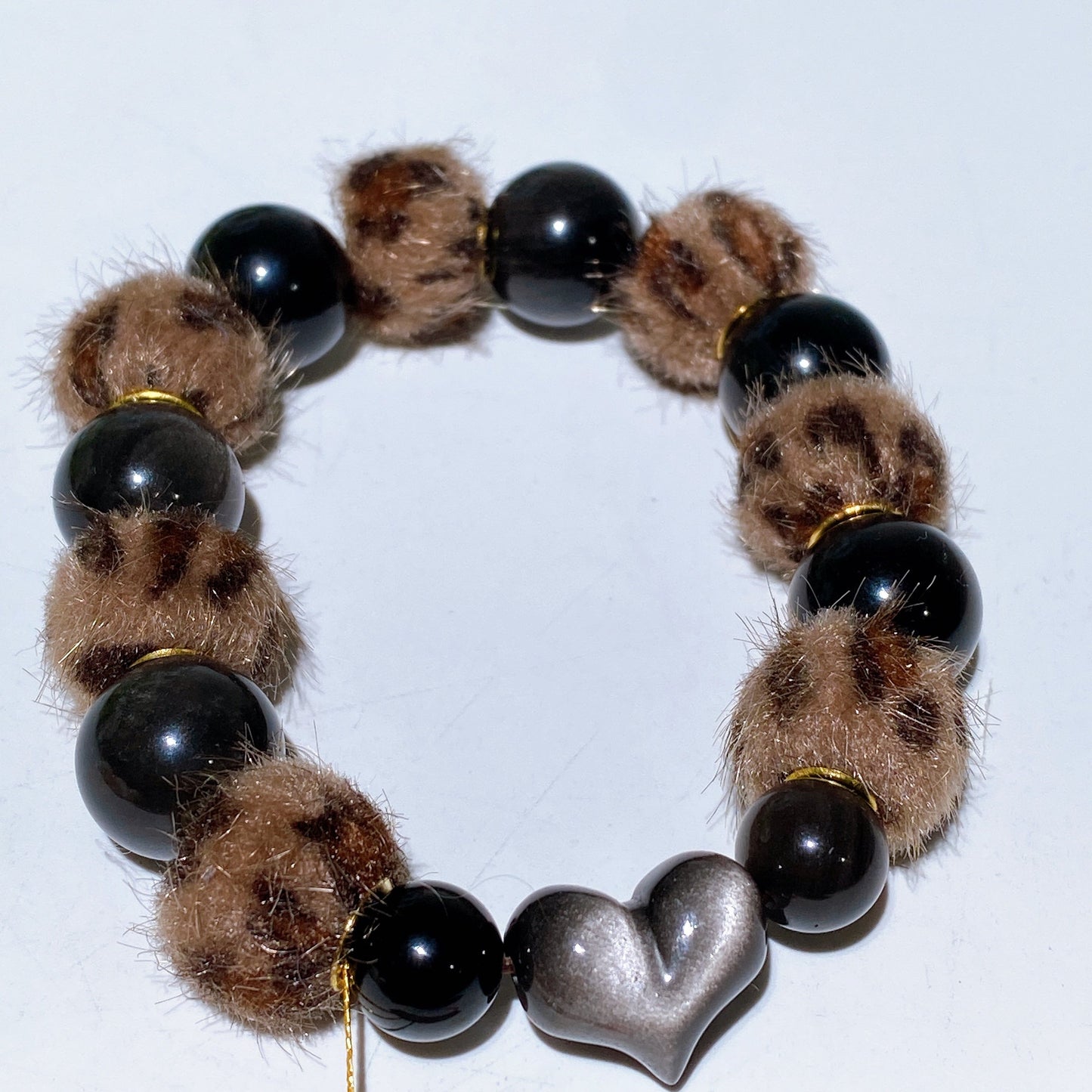 Crystal Bracelet with Fluffball Decor Crystal Healing Bulk Wholesale