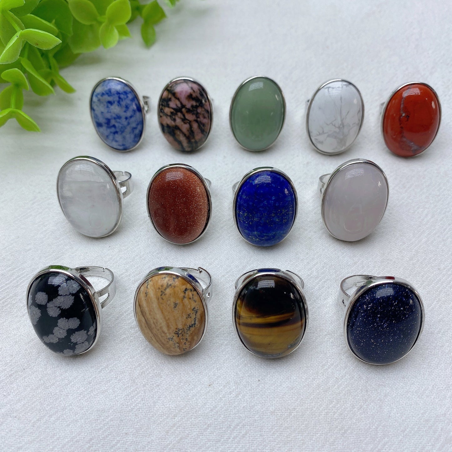 Mixed Crystal Rings Bulk Wholesale