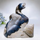 16cm Large Uniqu UV Reactive Volcanic Agate Snake Carving Crystal Healing Bulk Wholesale