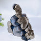 16cm Large Uniqu UV Reactive Volcanic Agate Snake Carving Crystal Healing Bulk Wholesale