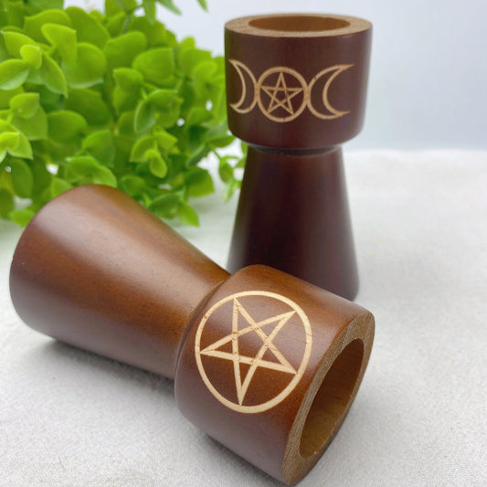 3.5" Wooden Candle Holder Bulk Wholesale