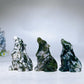 1.9" Moss Agate Wolf Carving Crystal Healing Bulk Wholesale