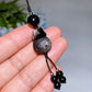 Silver Obsidian Labubu Cat Bag Hanging Phone Hanging Ornament Crystal Healing Bulk Wholesale